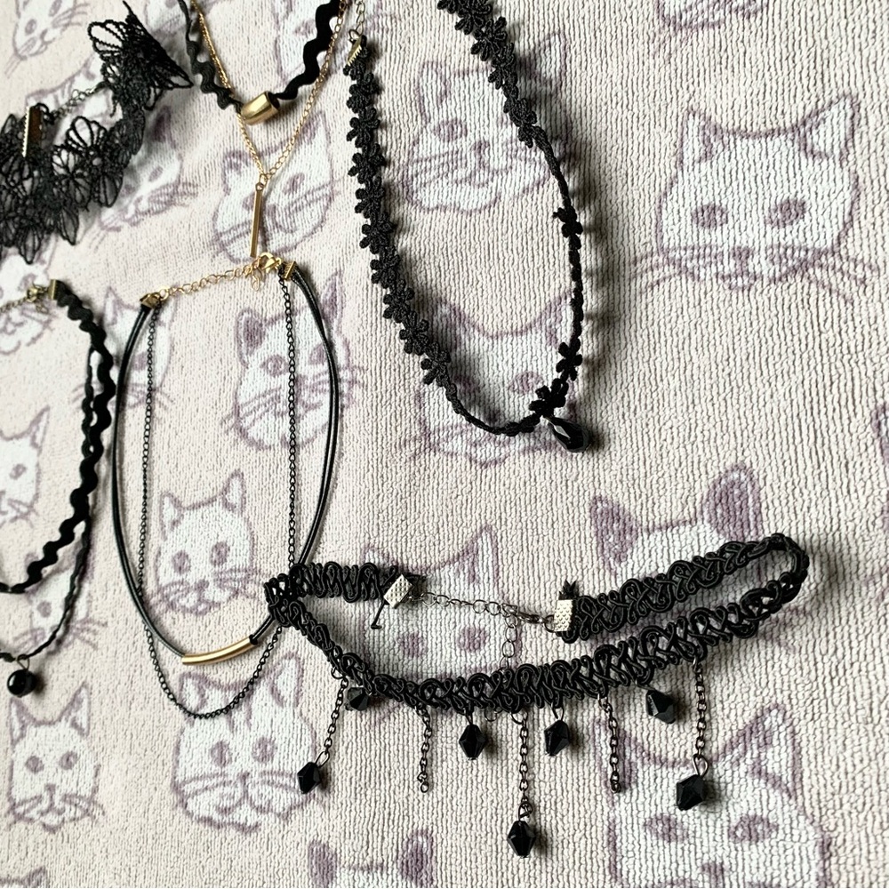 Gothic 90s style chokers bundle of 6 new - Picture 9 of 9